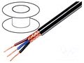 Wire; 3x0.35mm2; shielded,braid made of copper wires; black; 49V TASKER TAS-C3035