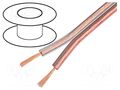 Wire: loudspeaker cable; 2x0.5mm2; stranded; Cu; transparent TECHNOKABEL TLYP-2X0.50TR