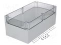 Enclosure: multipurpose; X: 200mm; Y: 360mm; Z: 151mm; EURONORD; grey FIBOX PCT203615