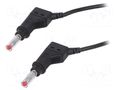 Test lead; 32A; banana plug 4mm,both sides; Urated: 600V; black STÄUBLI XZG425/SIL-05021