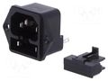 Connector: AC supply; socket; male; 10A; 250VAC; C14 (E); 1062 SCHURTER 4304.6015