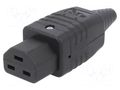 Connector: AC supply; plug; female; 16A; 250VAC; C21,hot condition SCHURTER 1658.0000
