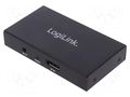 Splitter; DisplayPort 1.2,HDCP 2.0; 3D,4K,HDCP,UHD 2160p; black LOGILINK CV0090