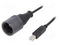 Cable; USB 2.0; USB A plug,USB B plug; 2m; IP66,IP68,IP69K; 1A BULGIN PXP6040/A/2M00