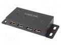 Hub USB; DC,USB A socket x4; USB 2.0; mounted on desktop,PnP LOGILINK UA0141A