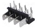 Terminal: spade terminal strip; 6.3mm; THT; 250V; angled 90°; 12A XINYA ST-LK-4