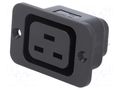 Connector: AC supply; socket; female; 10A; 250VAC; C19 (J) SCHURTER 6183.0002