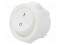 ROCKER; SPST; Pos: 2; ON-OFF; 3A/250VAC; white; none; 20mΩ; round CANAL ELECTRONIC MR5110R5NWWBC3
