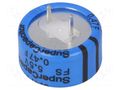 Supercapacitor; THT; 0.47F; 5.5VDC; -20÷80%; Body dim: Ø21.5x13mm KEMET FS0H474ZF