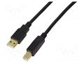 Repeater USB; USB 2.0; USB A plug,USB B plug; 10m; black; 480Mbps LOGILINK UA0264