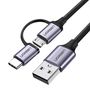 Ugreen cable 2in1 USB - micro USB / USB Type C cable 1m 2.4A black (30875), Ugreen 6957303838752 6957303838752