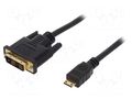 Cable; DVI-D (18+1) plug,mini HDMI plug; 1m; black; HDMI 1.4 LOGILINK CHM002