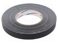 Tape: textile; W: 19mm; L: 50m; Thk: 0.31mm; black; 64N/cm; 10%; cotton HELLERMANNTYTON HTAPE-TEX-19X50BK