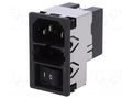 Connector: AC supply; socket; male; 2A; 250VAC; C14 (E); KMF SCHURTER KMF1.1221.11