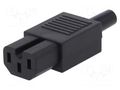 Connector: AC supply; plug; female; 10A; 250VAC; C15; IEC 60320 NINIGI PC-005
