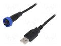 Cable; USB Buccaneer; USB A plug,USB B mini plug; 3m; IP68 BULGIN PX0441/3M00