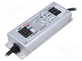 Power supply: switching; LED; 60W; 12VDC; 2.5÷5A; 100÷305VAC; IP65 MEAN WELL ELG-75-12A-3Y
