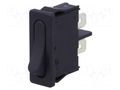 ROCKER; SPST; Pos: 2; OFF-ON; 6A/250VAC; black; IP40; none; 1911 Marquardt 1911.1102