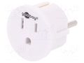 Adapter; Plug: with earthing; Colour: white Goobay PLUG-45351