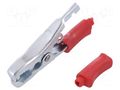 Crocodile clip; 40A; Grip capac: max.15mm; Overall len: 80mm; red AXIOMET ZAC-80-R