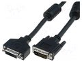 Cable; DVI-D (24+1) socket,DVI-D (24+1) plug; PE; dual link; 5m DIGITUS AK-320200-050-S