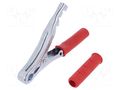 Crocodile clip; 90A; Grip capac: max.25mm; Overall len: 155mm; red AXIOMET ZAC-155-R