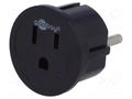 Adapter; Plug: with earthing; Colour: black Goobay PLUG-45350