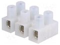 Terminal block; screw terminal; 6÷16mm2; 450V; ways: 3; white ELECTRO TERMINAL EKL3E/3