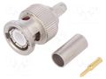 Connector: BNC; plug; male; straight; 50Ω; crimped; for cable TELEGÄRTNER J01000F1255Y