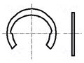 Circlip; spring steel; Shaft dia: 3mm; BN 831; Ring: external BOSSARD B3/BN831