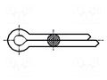 Cotter pin; steel; BN 912; Ø: 1.2mm; L: 25mm; DIN 94; ISO 1234 BOSSARD B1.2X25/BN912