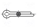 Cotter pin; steel; BN 912; Ø: 1.6mm; L: 12mm; DIN 94; ISO 1234 BOSSARD B1.6X12/BN912