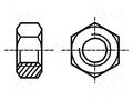 Nut; hexagonal; UNC 1/4-20; steel; Plating: zinc; H: 13mm; 22mm BOSSARD B1/4/BN144