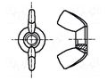 Nut; winged; M6; 1; A2 stainless steel; BN 644 BOSSARD B6/BN644