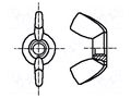 Nut; winged; M8; 1.25; A2 stainless steel; BN 644 BOSSARD B8/BN644