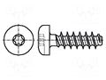 Screw; for plastic; 3.5x12; Head: cheese head; Torx® PLUS; 15IP BOSSARD B3.5X12/BN13265