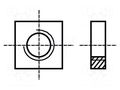 Nut; square; M10; 1.5; steel; Plating: zinc; H: 8mm; 17mm; BN 147 BOSSARD B10/BN147