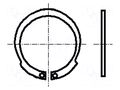 Circlip; spring steel; Shaft dia: 28mm; BN 830; Ring: internal BOSSARD B28/BN830