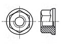 Nut; with flange; hexagonal; M4; 0.7; steel; Plating: zinc; 7mm BOSSARD B4/BN860