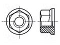 Nut; with flange; hexagonal; M6; 1; steel; Plating: zinc; 10mm BOSSARD B6/BN1973