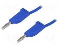 Test lead; 70VDC; 33VAC; 16A; banana plug 4mm,both sides; blue SCHÜTZINGER MFK15150-BL