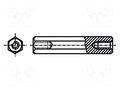 Screwed spacer sleeve; 85mm; Int.thread: M5; hexagonal DREMEC TFF-M5X85/DR148