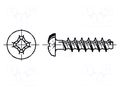 Screw; for plastic; 4x8; Head: button; Phillips; PH2; steel; zinc BOSSARD B4X8/BN13577