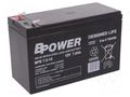 Re-battery: acid-lead; 12V; 7.2Ah; AGM; maintenance-free; 2.25kg BPOWER ACCU-BPE7.2-12/BP