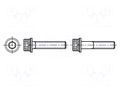 Screw; with flange; M8x50; 1.25; Head: knurled,cheese head; steel BOSSARD B8X50/BN1392