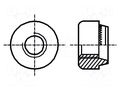 Insert nut; round; M3; 0.5; steel; Plating: zinc; BN 199; push-on BOSSARD B3/BN199