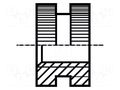 Threaded insert; brass; without coating; M2,5; BN 1036; L: 2.6mm BOSSARD B2.5/BN1036