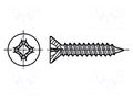 Screw; 2.9x9.5; Head: countersunk; Phillips; PH1; ISO 7050 KRAFTBERG K2.9X9.5/D7982C-A2