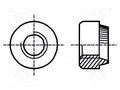 Nut; round; M4; 0.7; A1 stainless steel; BN 639; push-on BOSSARD B4/BN639