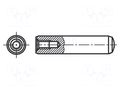 Cylindrical stud; steel; BN 1970; Ø: 8mm; L: 70mm; DIN 7979 BOSSARD B8X70/BN1970